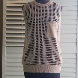 XXI Forever beige/cream crotchet knit vest.